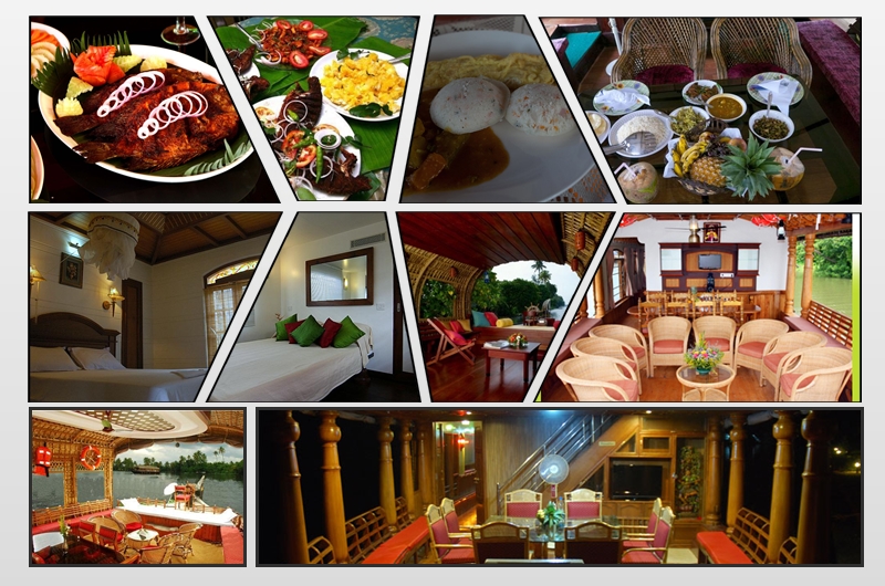 Kerala Houseboat Food and Interiors